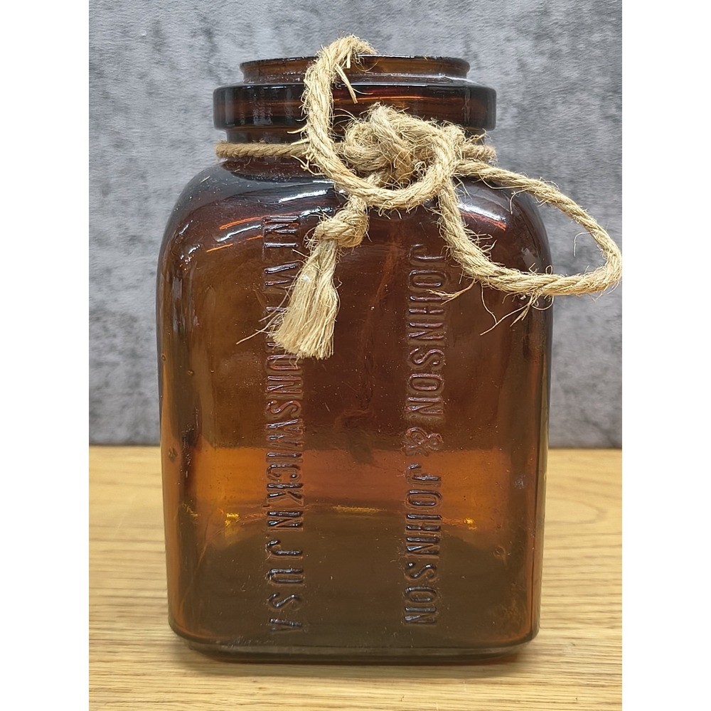Johnson&Johnson Brown Medical Supply Jar